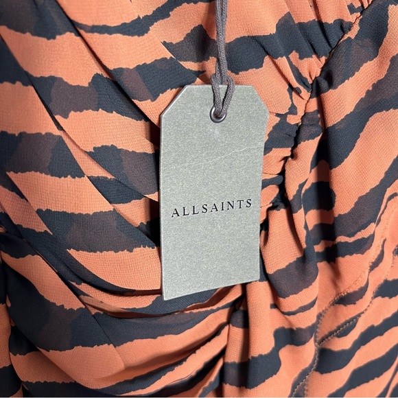 All Saints Nia Zephyr Animal Print (Brown & Black) High Waisted Mini Skirt NEW - Picture 6 of 11